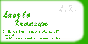 laszlo kracsun business card